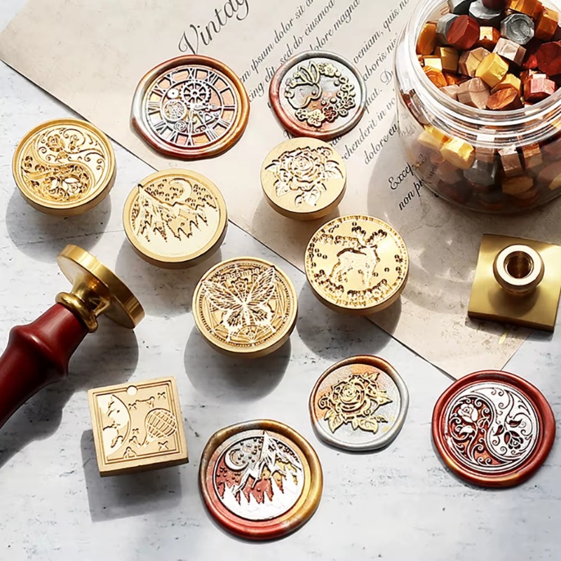 9 sceaux en cire + 1 poignée,  - Wax Seal Stamp Set avis et prix